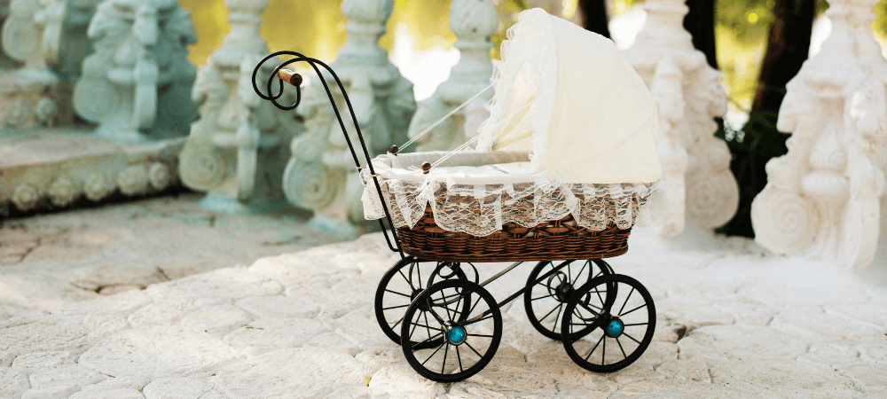 Titel - Retro- Nostalgie- und Vintage-Kinderwagen
